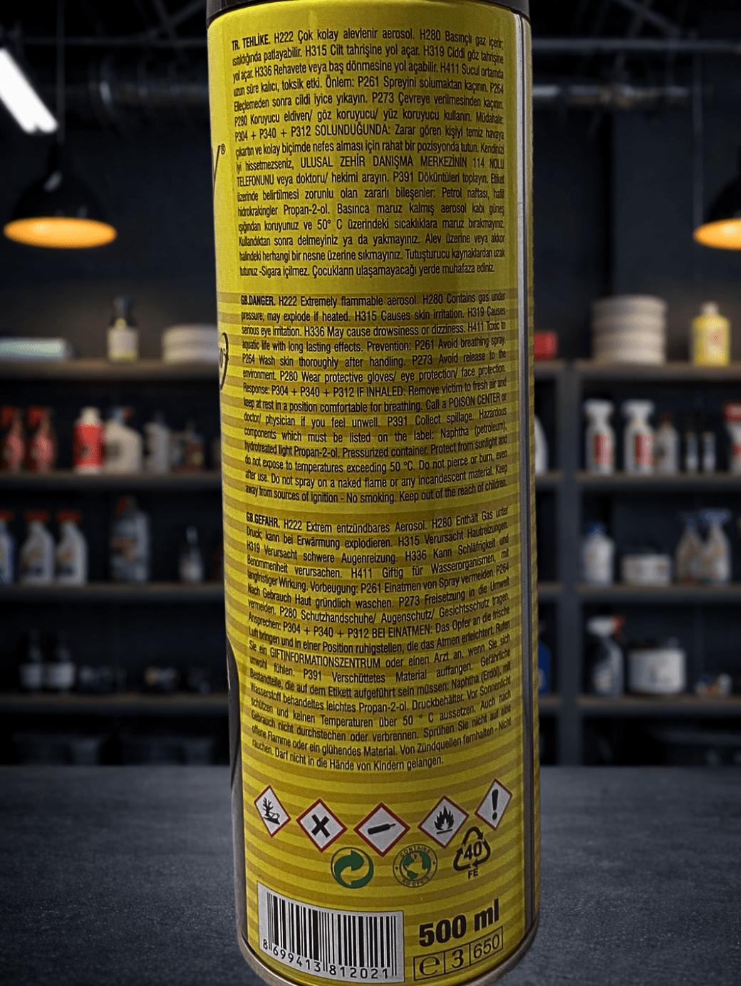 Fren Balata Temizleyici Sprey 500 ml – Güçlü Yağ ve Kir Çözücü Brake Cleaner-2