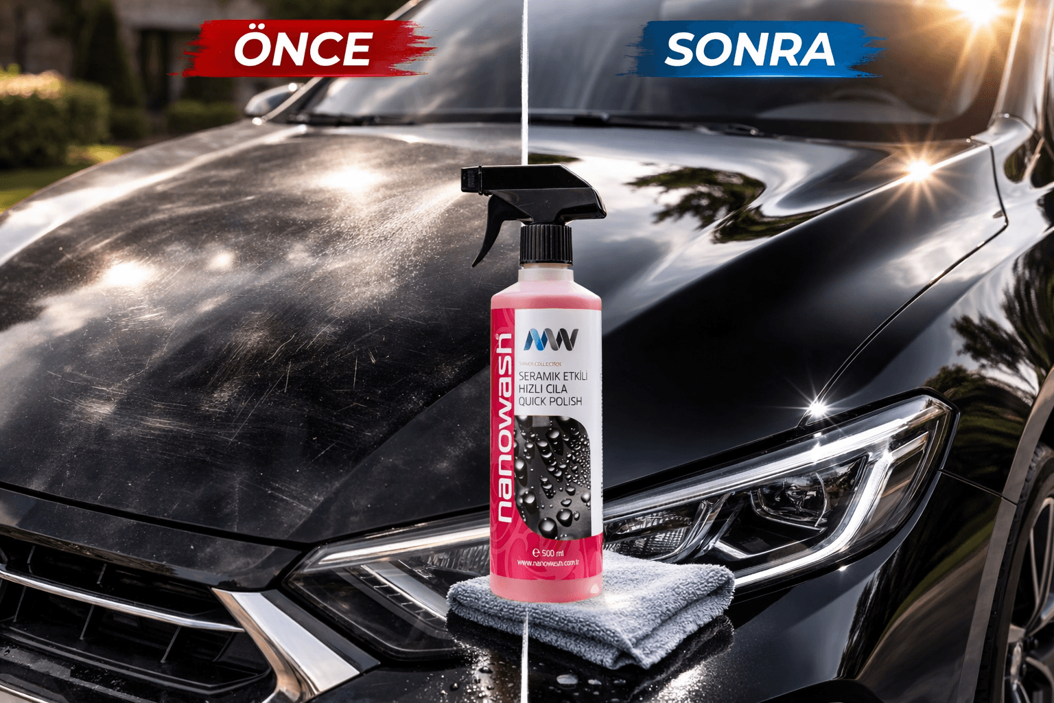 Seramik Etkili Hızlı Cila 500 ml – Yüksek Parlaklık & Su İtici Oto Sprey-3