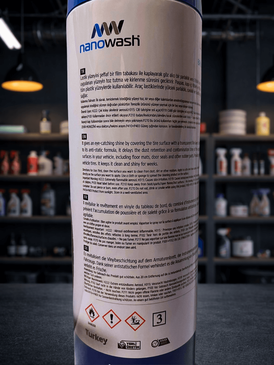 Aerosol Lastik Parlatıcı 500 ml – Derin Siyah ve Islak Görünüm-2