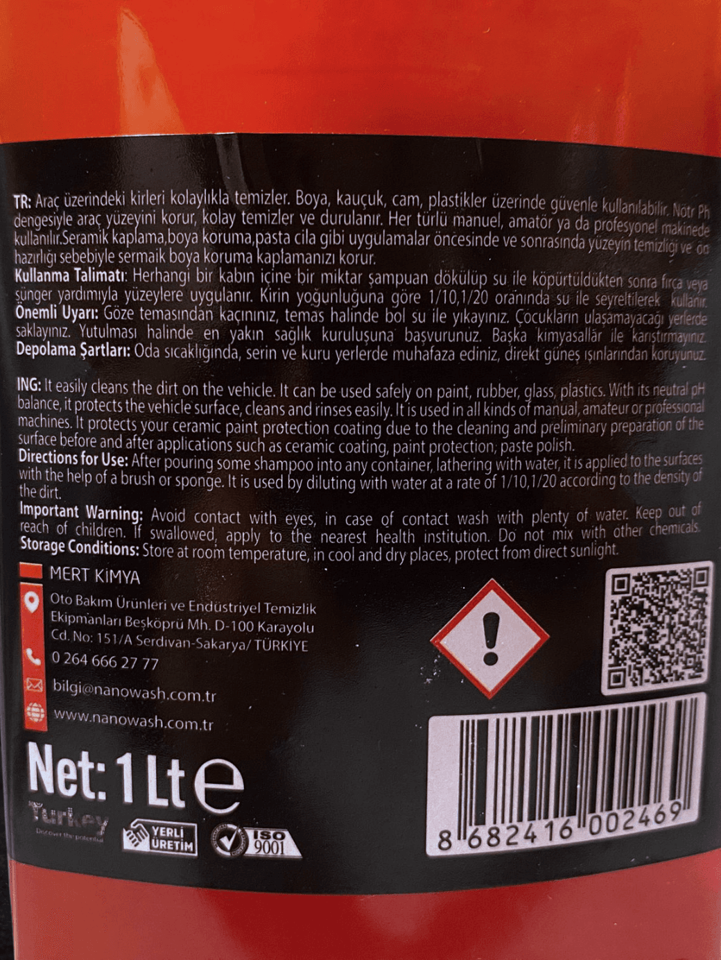 Konsantre Oto Şampuanı 1 Litre – Yüksek Köpük ve Derin Temizlik-2